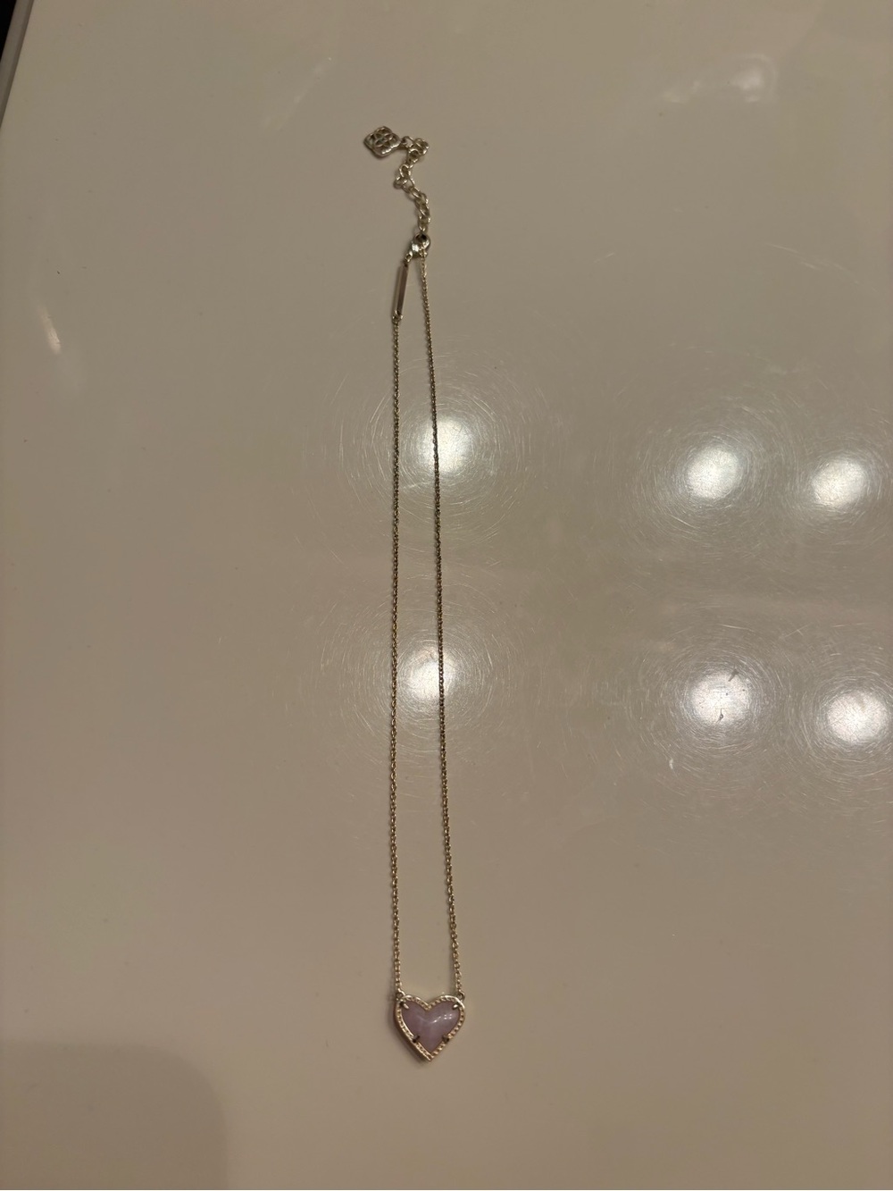 Kendra Scott Gold Necklace with Purple Heart Pendant